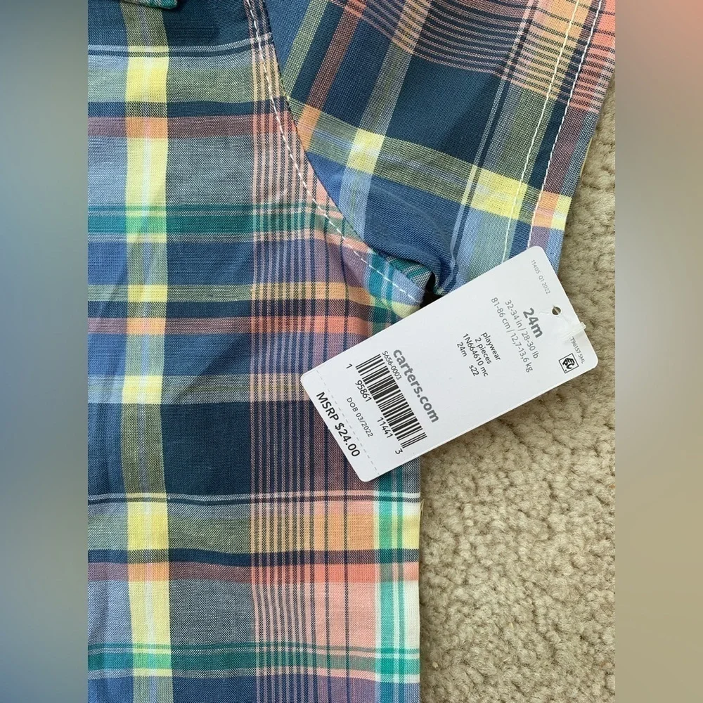 Carter’s NWT Size 24 Months Button Down Shirt and Shorts Set